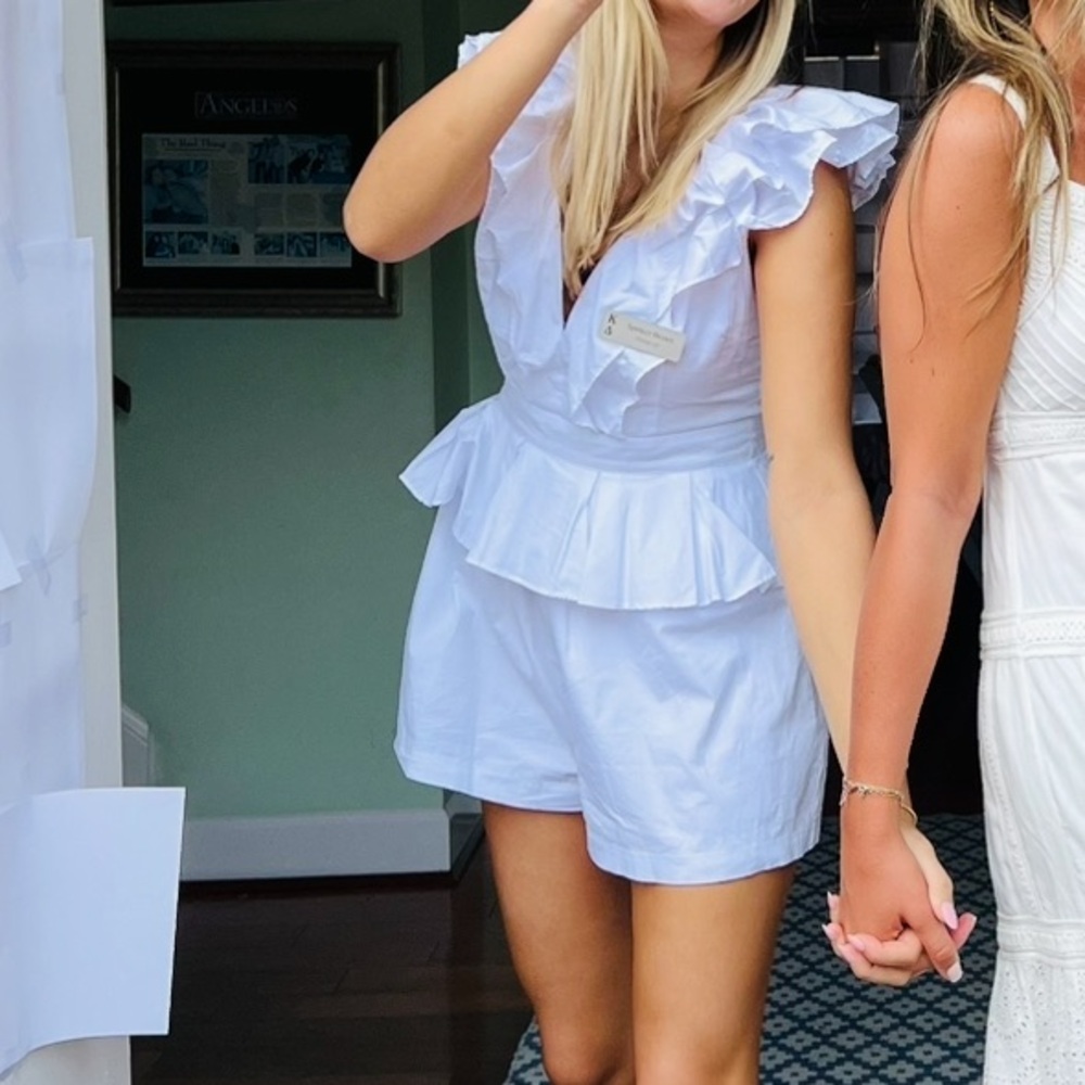 Do+Be White Ruffled Romper